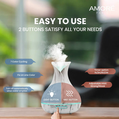 White Marble 300ml Ultrasonic Aroma Diffuser