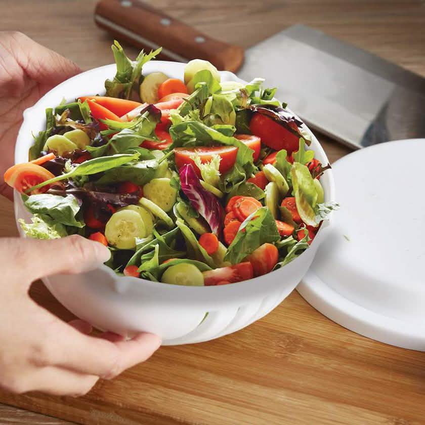 White Salad Cutter Bowl