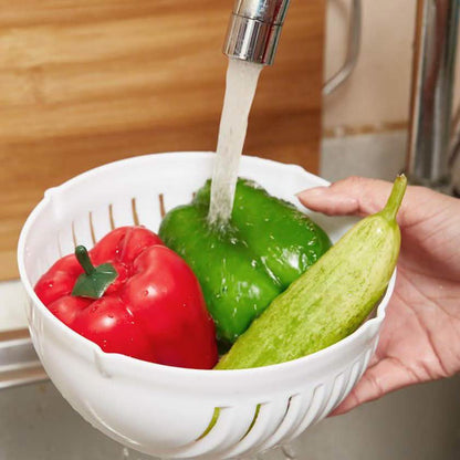 White Salad Cutter Bowl