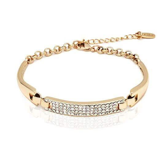 White Swarovski Elements Block Bracelet