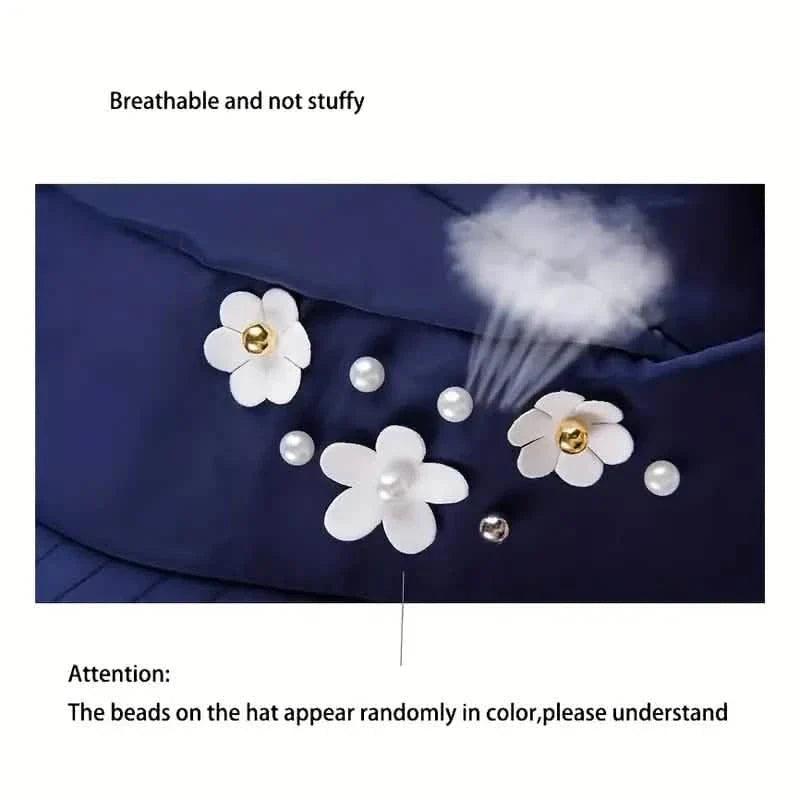 Wide Brim Sun Visor Foldable Picnic Hat Beach UV Protection Scallop Cap