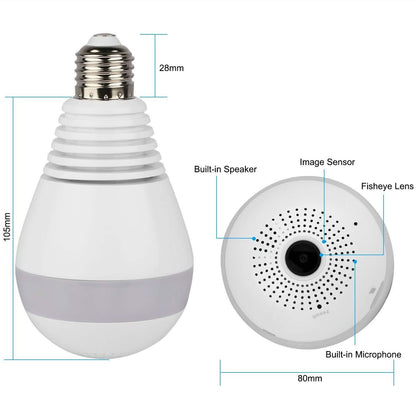 WiFi Light Bulb Camera 960P Security Camera 360°