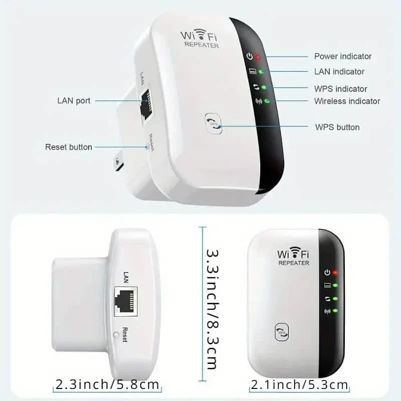 WiFi Long Range Amplifier Extender Signal Booster Wireless Internet Repeater with Ethernet Port