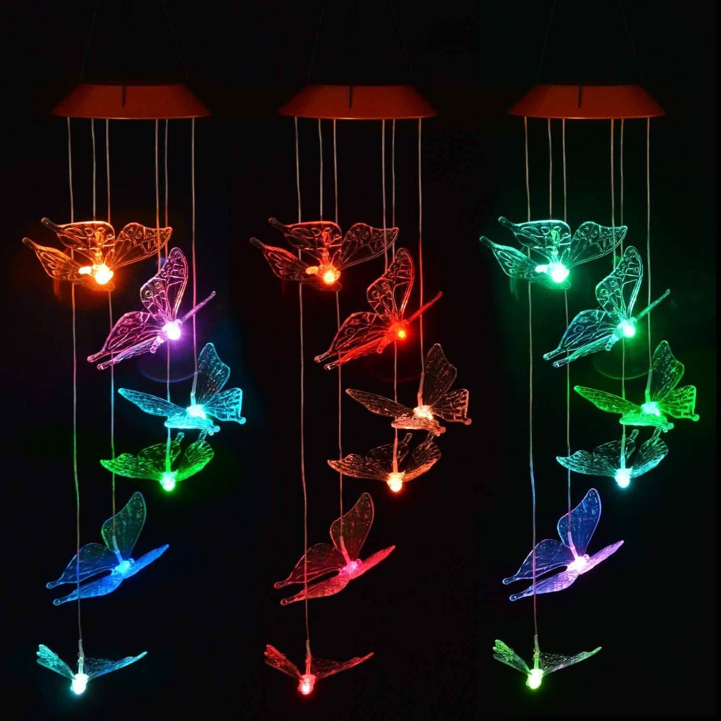 Windlights Solar Powered LED Butterfly Wind Chimes