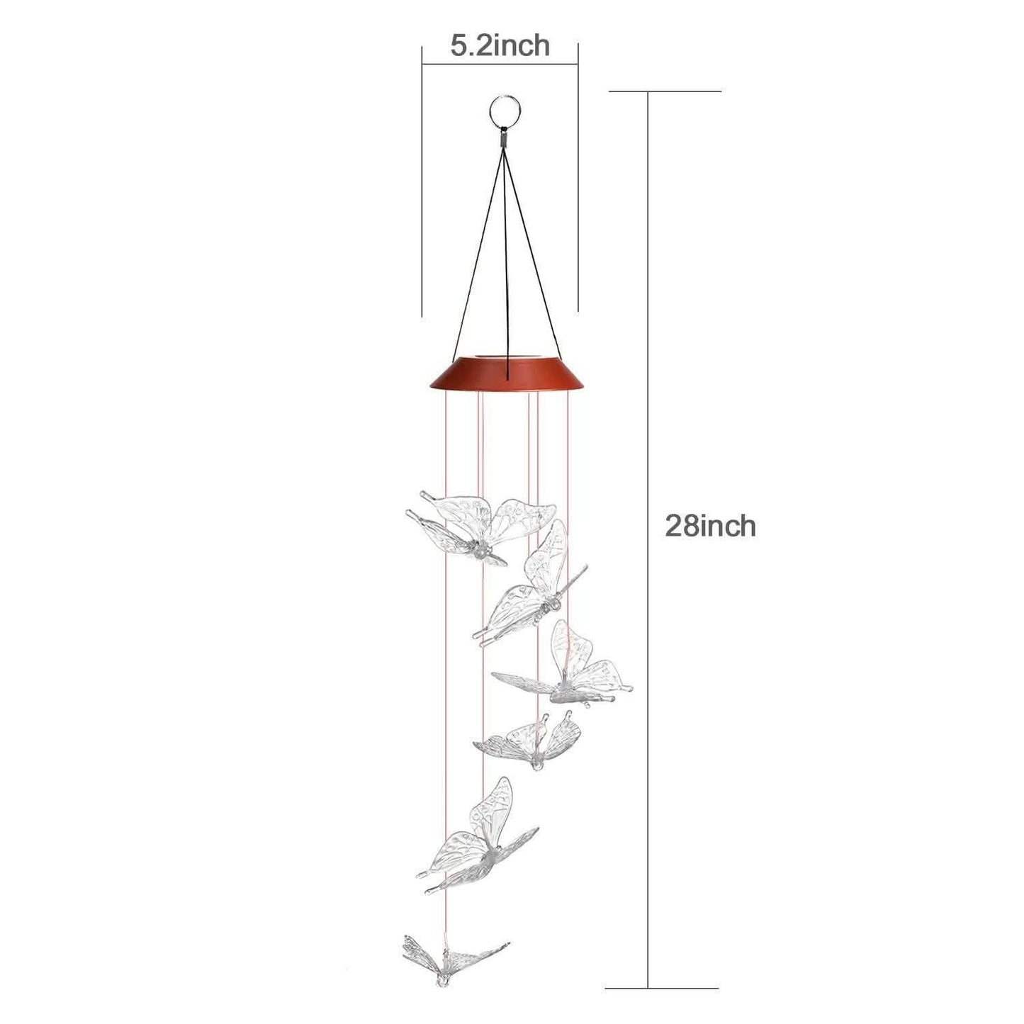 Windlights Solar Powered LED Butterfly Wind Chimes