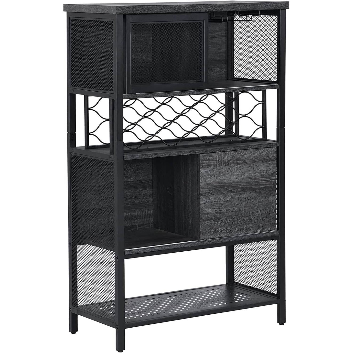 Wine Bar Cabinet for Liquor and Glasses