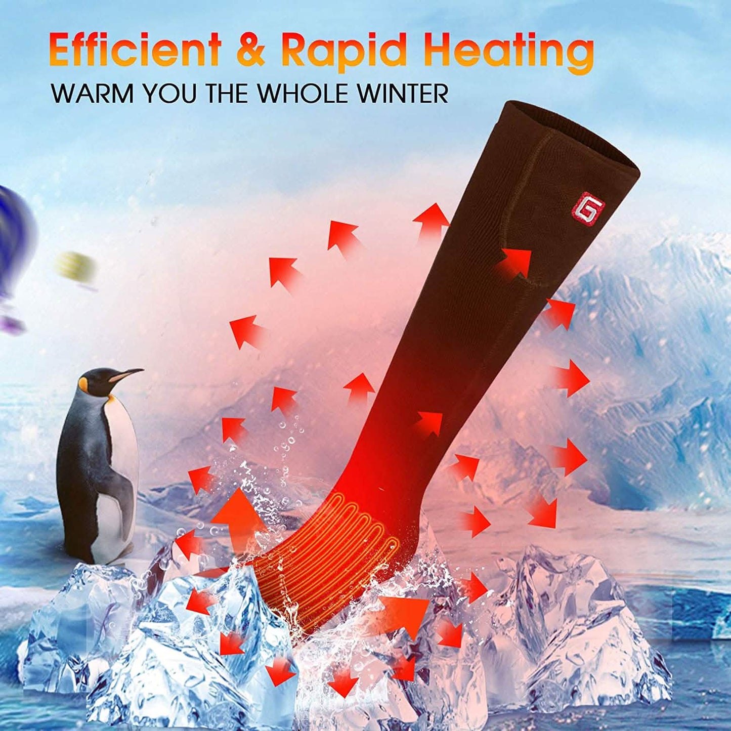 Winter Heating Socks Men and Women Electric Battery Heating Socks Set
