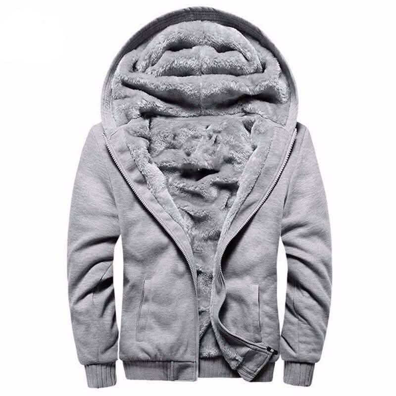 Winter Men's Hooded Long Sleeve Zipper Jacket