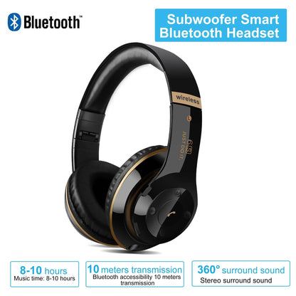 Wireless Bluetooth Headphones Stereo Heavy Bass Earphones Over the Ear Headset