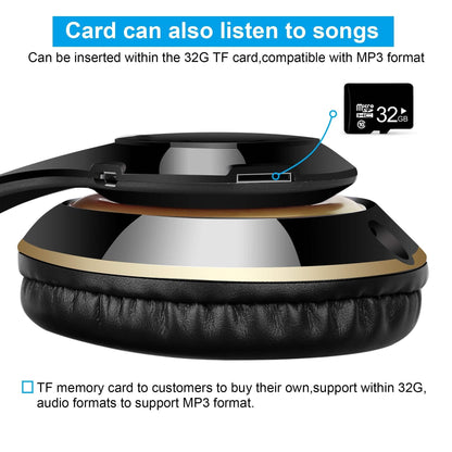 Wireless Bluetooth Headphones Stereo Heavy Bass Earphones Over the Ear Headset