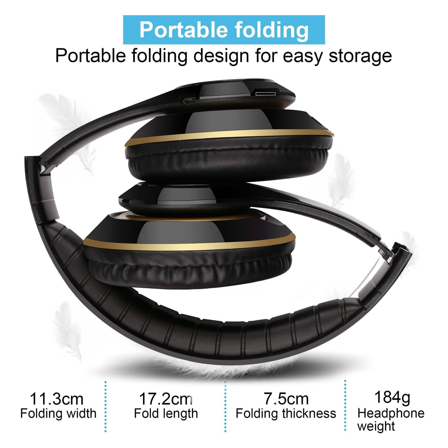 Wireless Bluetooth Headphones Stereo Heavy Bass Earphones Over the Ear Headset
