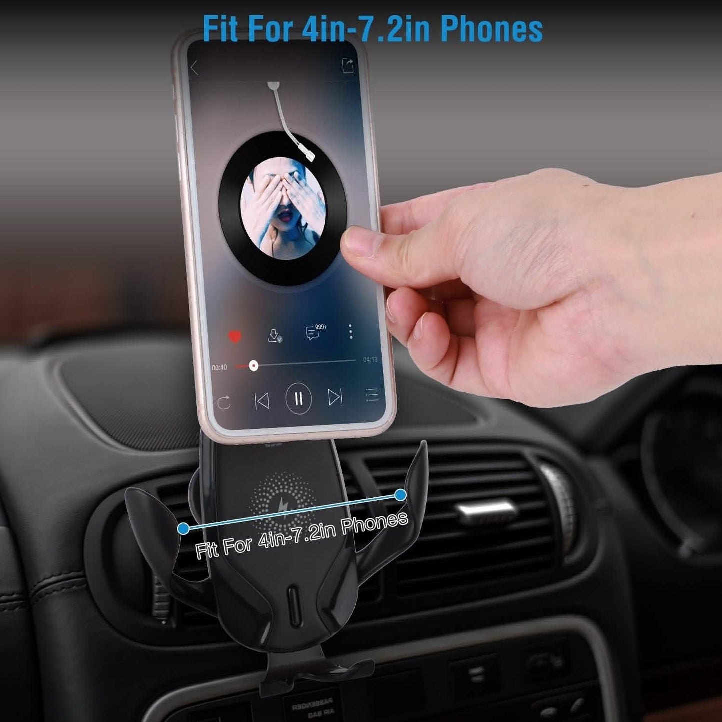 Wireless Car Charger 15W Qi Fast Charging Car Mount