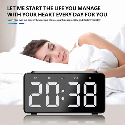 Wireless Charger Alarm Clock Bluetooth Speaker LED Smart Digital Clock