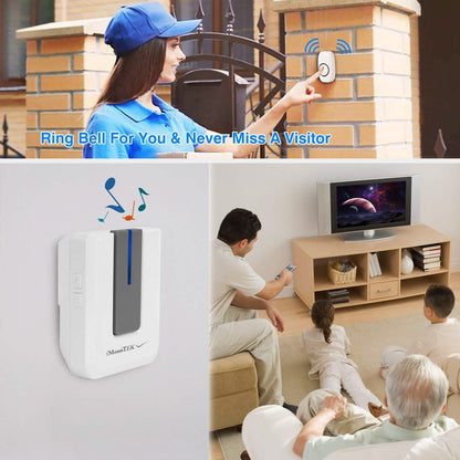 Wireless Doorbell Rings 1000FT with 1 Plug Receiver Chimes