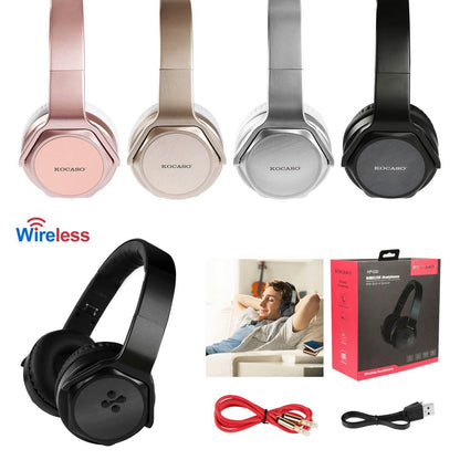 Wireless Foldable Headphones with Built-in Speaker