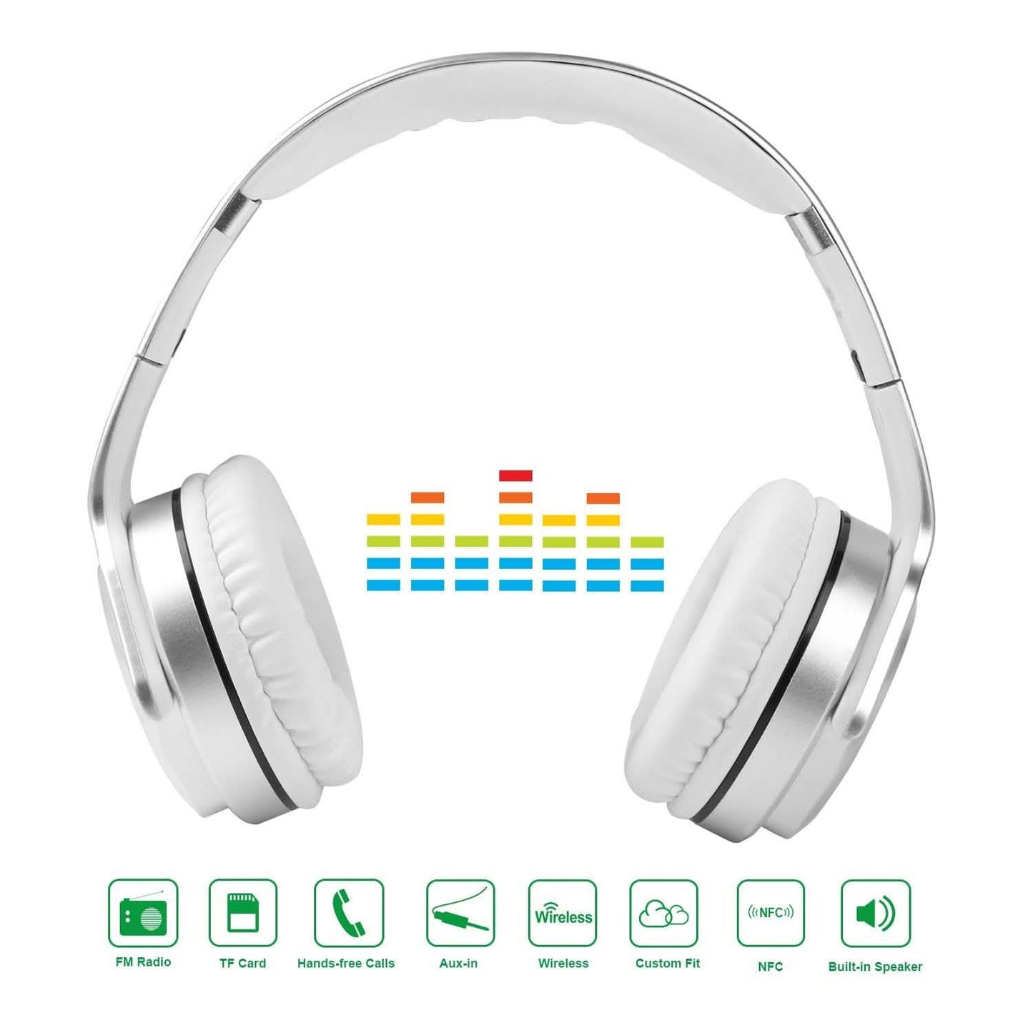 Wireless Foldable Headphones with Built-in Speaker