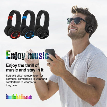 Wireless Headphones Bluetooth Headset Noise Cancelling Over Ear With Microphone