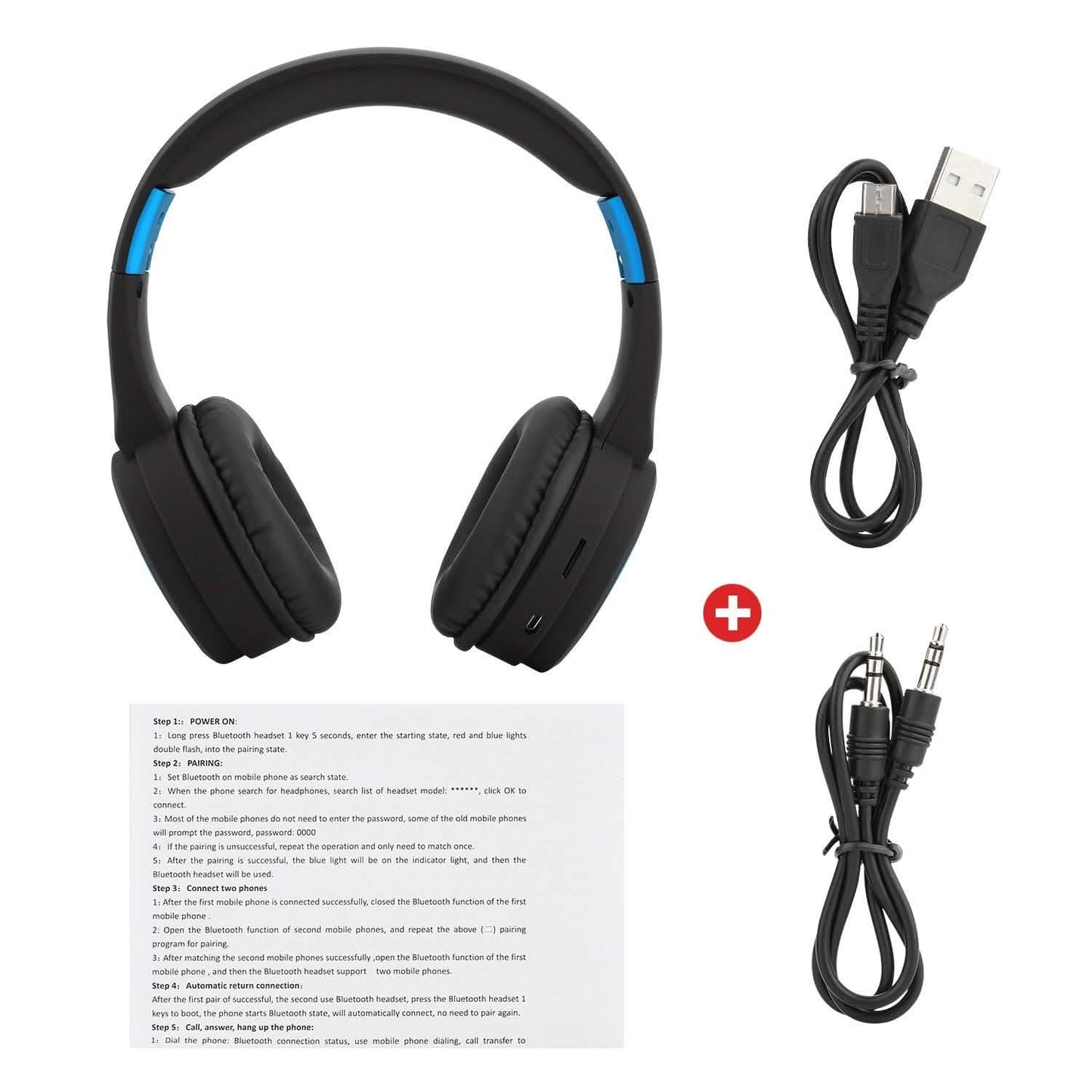 Wireless Headphones Bluetooth Headset Noise Cancelling Over Ear With Microphone