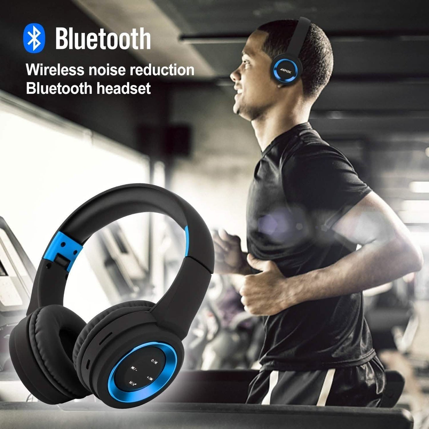 Wireless Headphones Bluetooth Headset Noise Cancelling Over Ear With Microphone