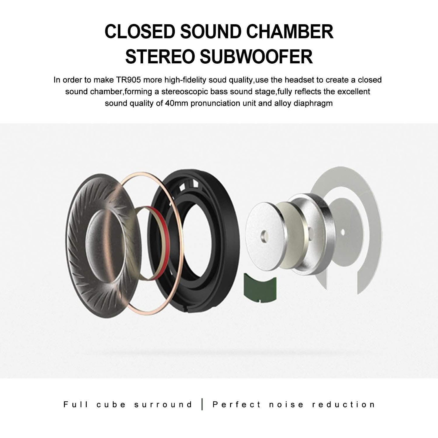 Wireless Headphones Bluetooth Headset Noise Cancelling Over Ear With Microphone
