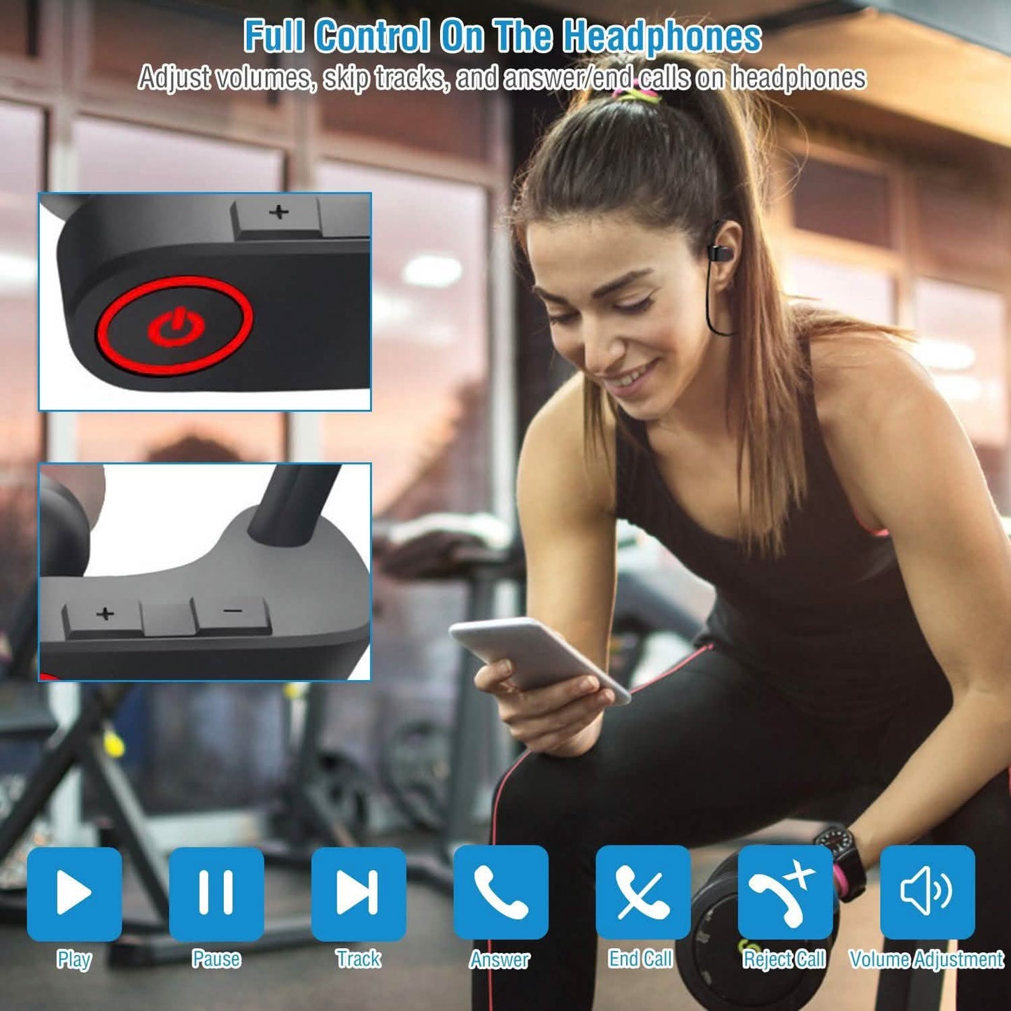 Wireless Headset IPX7 Waterproof