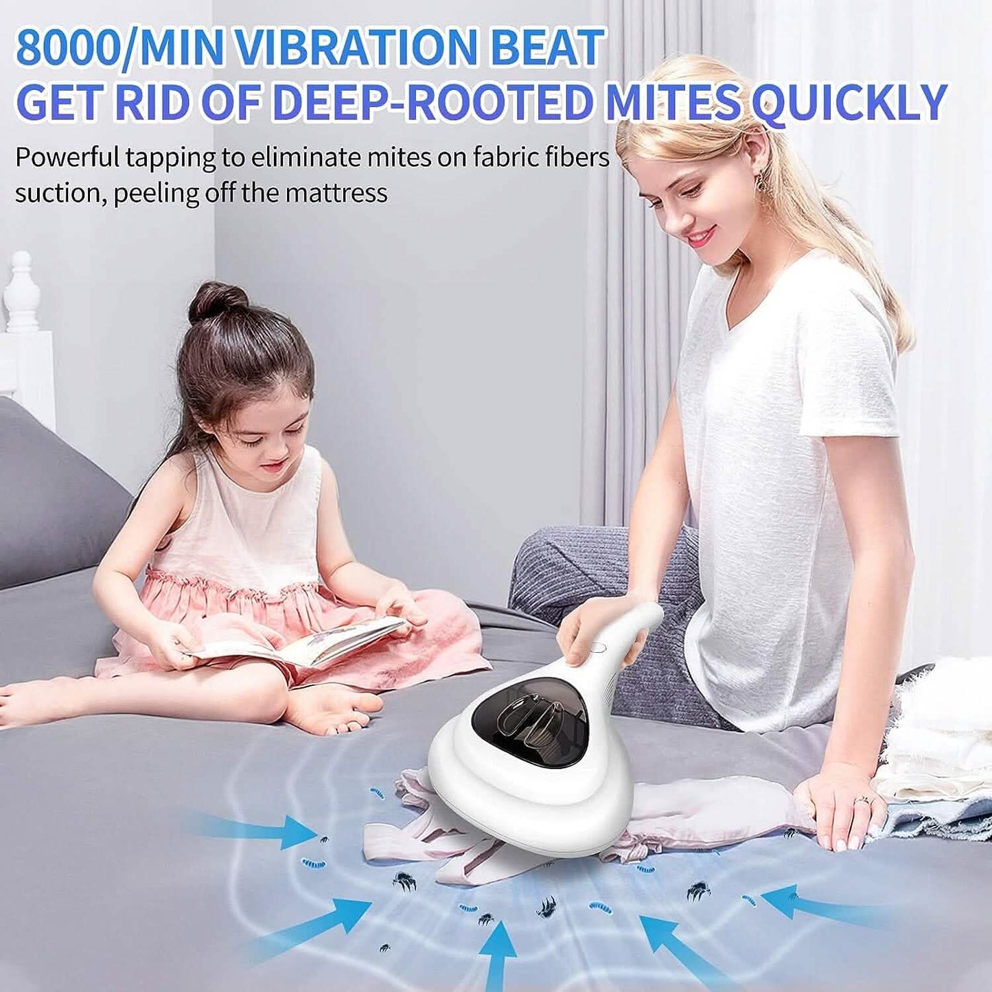 Wireless Mite Remover Cleaning Machine with 11KPa Powerful Suction