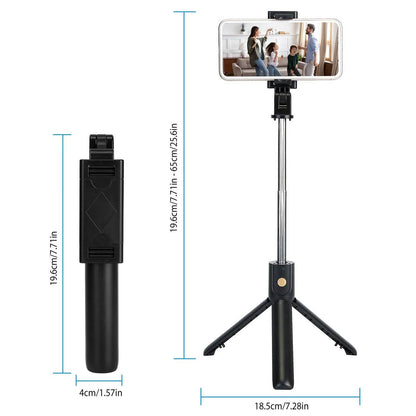 Wireless Selfie Stick Extendable Tripod with Detachable Remote Shutter for 3.5-6.2" Phone