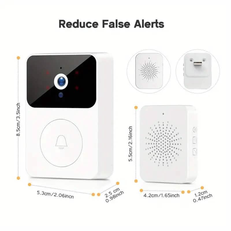 Wireless Smart Video Doorbell Camera with Night Vision and Motion Alerts