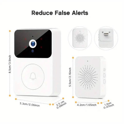Wireless Smart Video Doorbell Camera with Night Vision and Motion Alerts