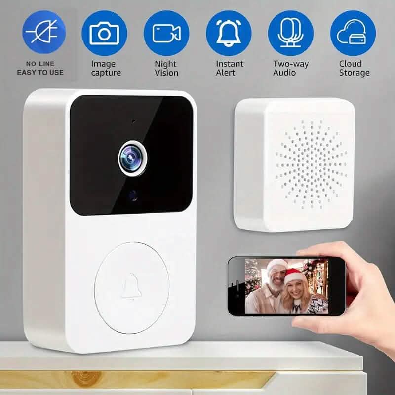 Wireless Smart Video Doorbell Camera with Night Vision and Motion Alerts