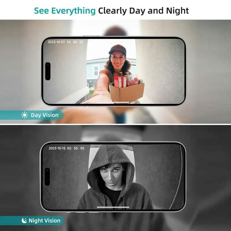 Wireless Smart Video Doorbell Camera with Night Vision and Motion Alerts
