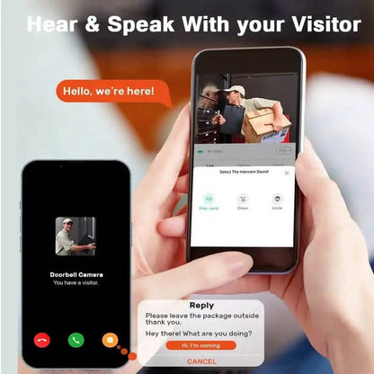 Wireless Smart Video Doorbell Camera with Night Vision and Motion Alerts