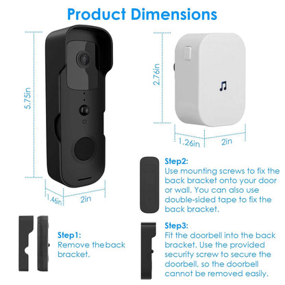 Wireless Smart WIFI Video Doorbell Two Way Audio