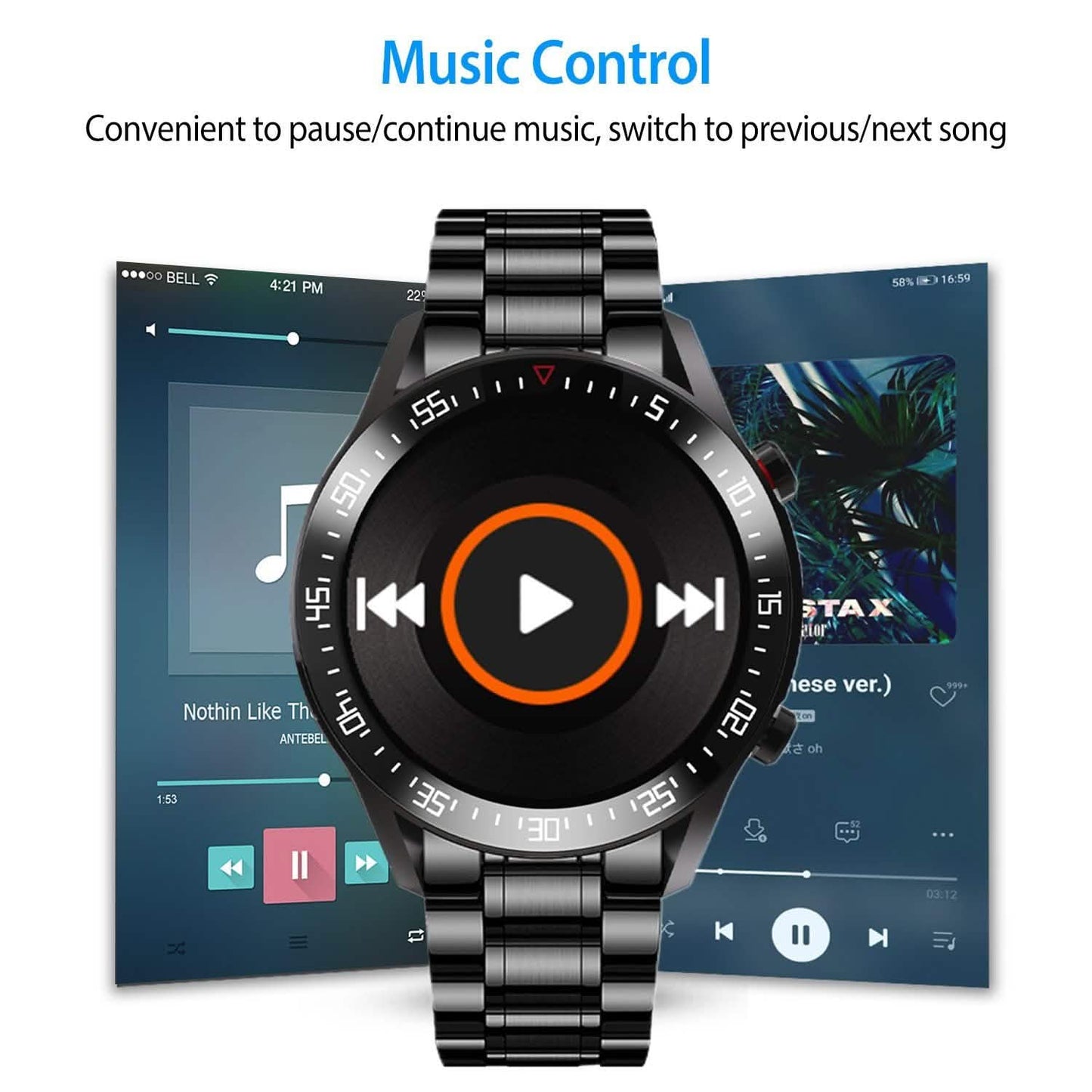 Wireless Smartwatch Fitness Tracker IP68 Waterproof Sport Bracelet