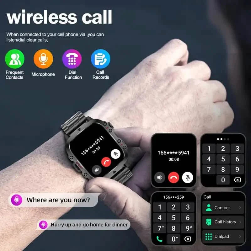 Wireless Talk Fitness AI Voice Outdoor 100+ Sports Mode Outdoor Smart Watch