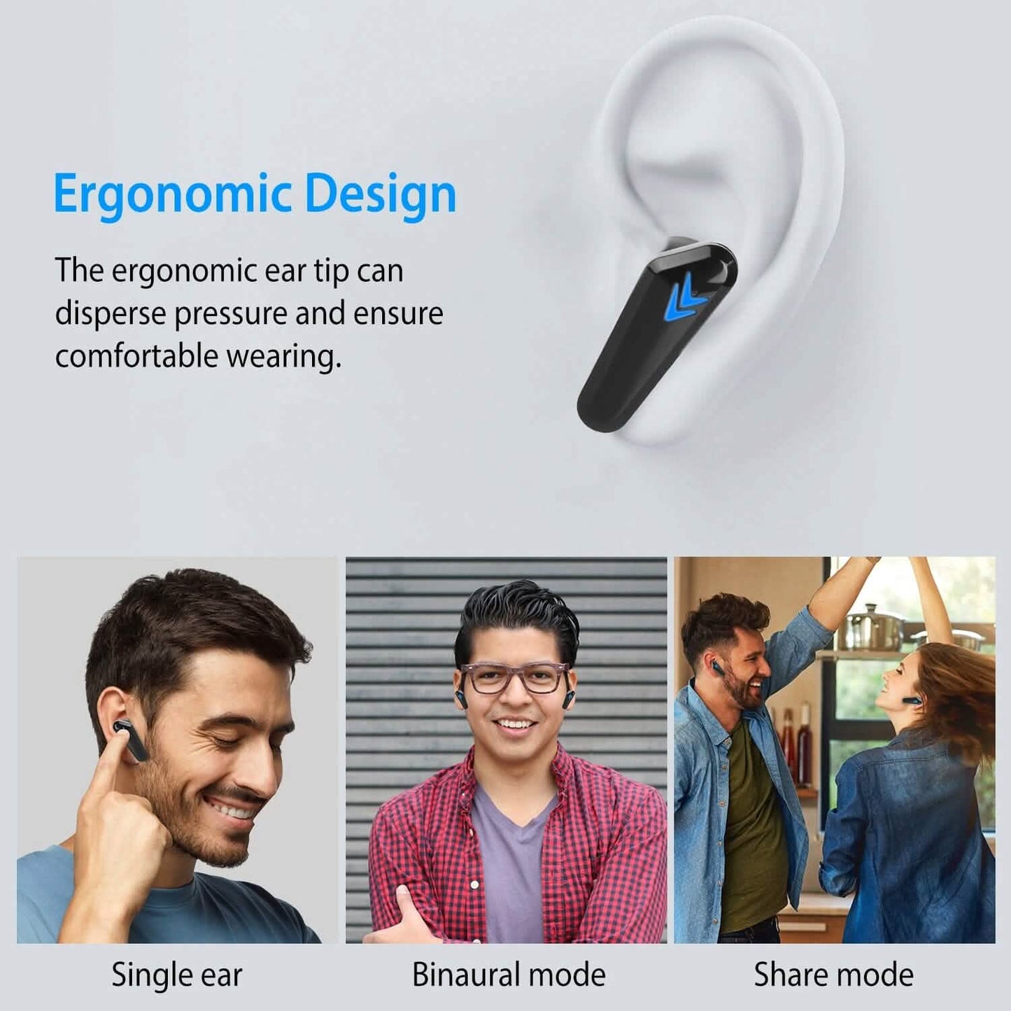 Wireless TWS 5.0 In-Ear Headphone Headset with Charging Case Low Latency Game Mode