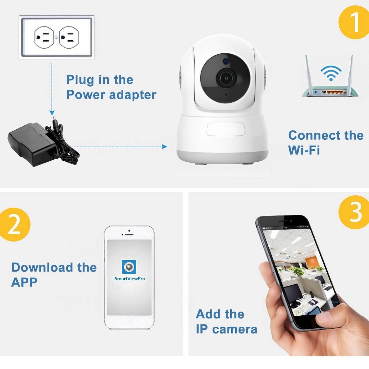 Wireless WIFI Pan Tilt HD Security Network Indoor CCTV IP Camera Night Vision