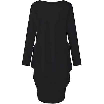 Woman's Long Sleeve Loose Pocket Oversize Tunic Dress