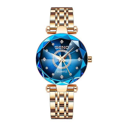 Women Golden and Silver Classic Quartz Watch