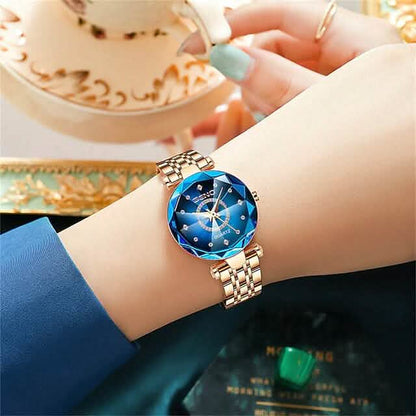 Women Golden and Silver Classic Quartz Watch