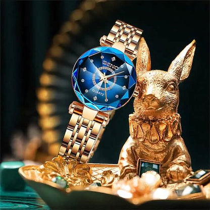 Women Golden and Silver Classic Quartz Watch