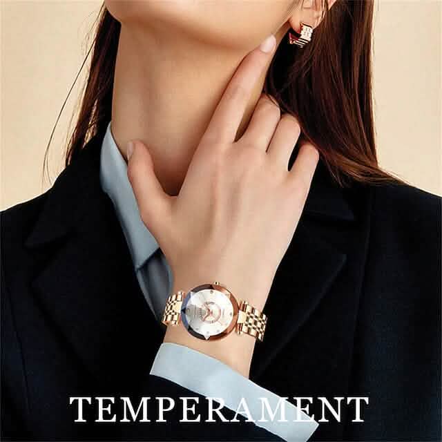 Women Golden and Silver Classic Quartz Watch