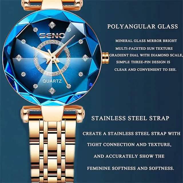 Women Golden and Silver Classic Quartz Watch