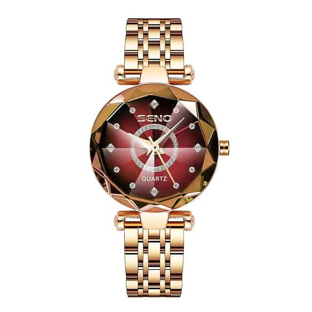 Women Golden and Silver Classic Quartz Watch