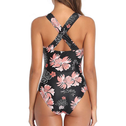 Women One Piece Plunge V Neck Monokini Sexy Hollow Out Swimsuit