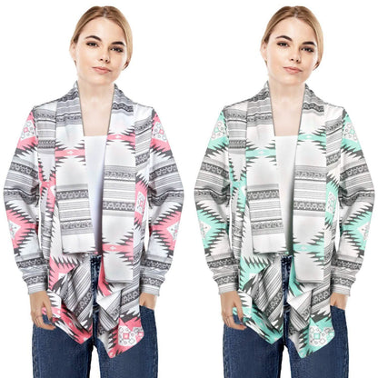 Women Open Front Long Sleeve Cardigan