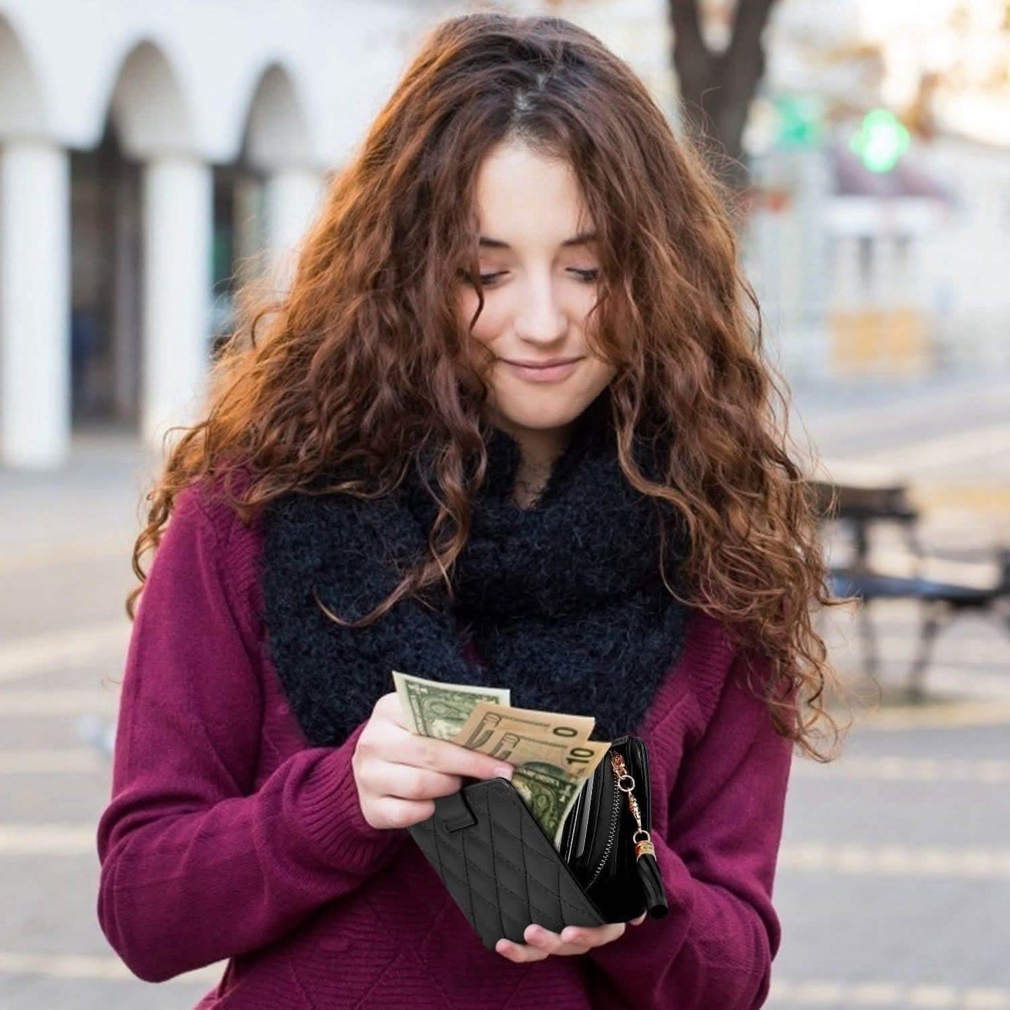 Women PU Leather Clutch Wallet