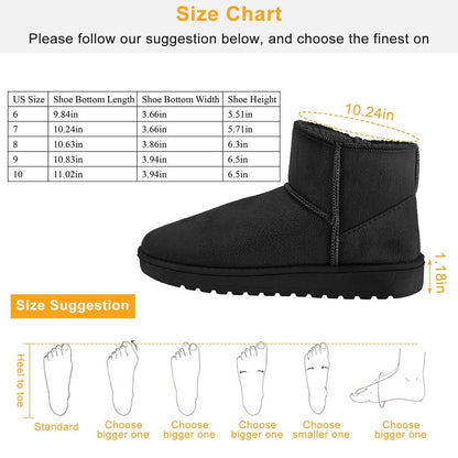 Women Suede Mid-Calf Snow Boot with Anti-slip Rubber Base