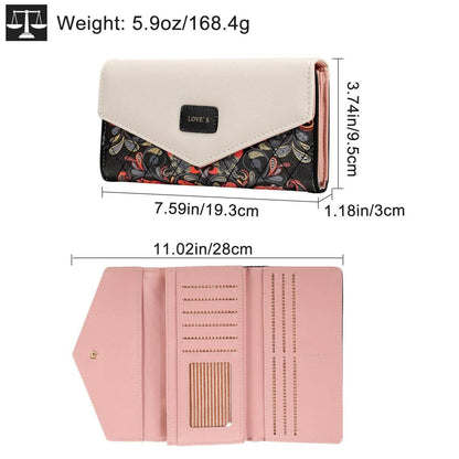 Women Wallet Soft Leather Trifold Clutch Purse
