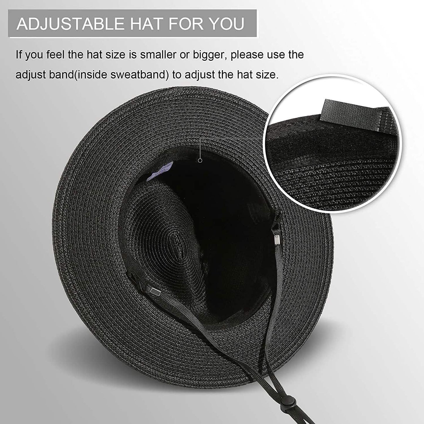Women Wide Brim Straw Panama Roll up Hat